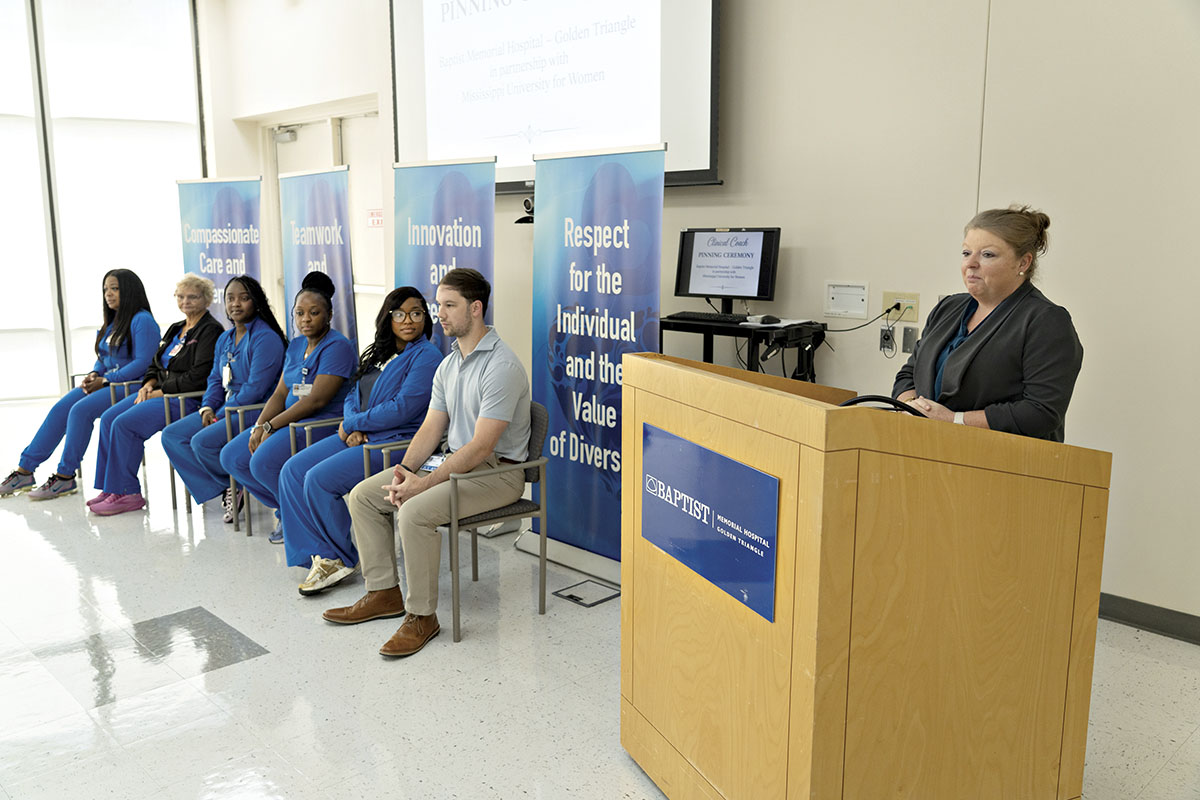 Learning the ropes, one shift at a time: MUW nursing students are paired with Baptist coaches who help them build confidence and prepare for the hospital floor